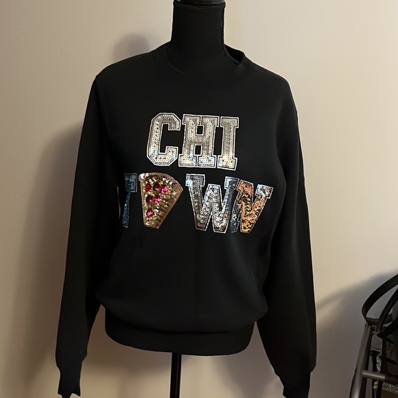 PINK Victoria's Secret Sweaters - PINK sequin Chi Town crew neck 🍕